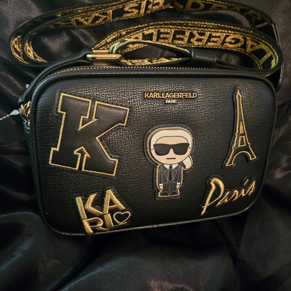 Black and Gold Lagerfeld Purse